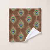 Plumes de paon, Tan de chameau sur le chocolat Bro (Gant de toilette)