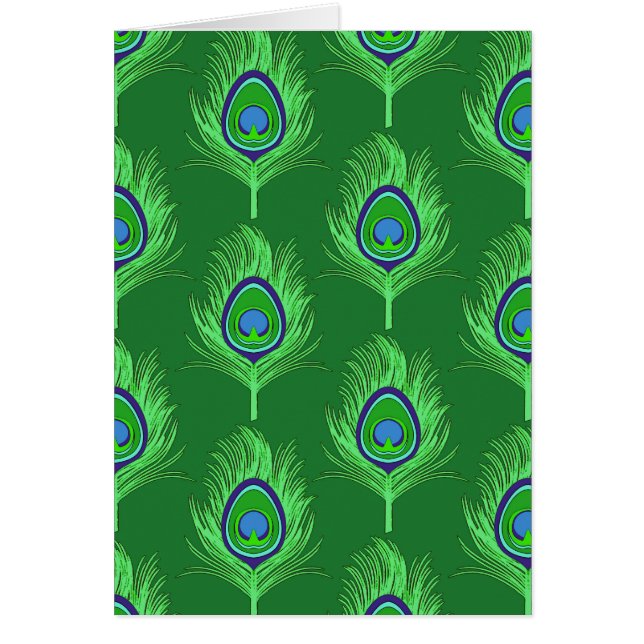 Plumes de paon, vert citron sur vert émeraude (Devant)