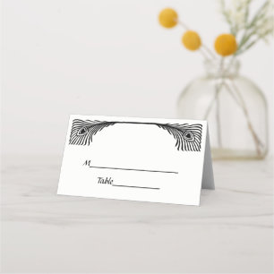 Plumes de paon vintage Cartes d'escorte noir Place