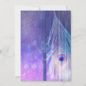 Plumes de paon violet Glam Boho Invitations (Dos)