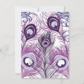 Plumes de paon violet Invitations de fête d'annive (Dos)