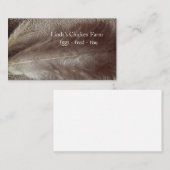 Plumes de poulet, Sepia, Grunge, Carte de visite (Devant / Derrière)