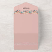 Plumes de saumon rose et vert Carte de Noël photo (Dehors)