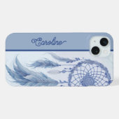 Plumes de sécheuse à aquarelle bleue (Verso Horizontal)