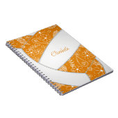 plumes doodle orange blanc journal de volleyball (Côté Droit)