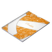 plumes doodle orange blanc journal de volleyball (Côté gauche)