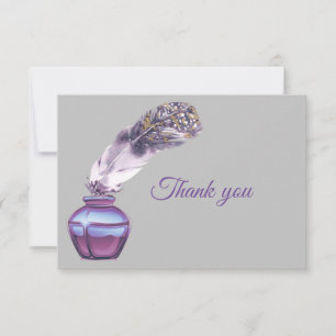 Plumes d'or violet de l'écrivain Merci