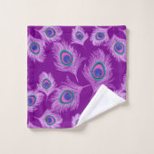 Plumes d'orchidée Peacock sur Amethyst violet (Gant de toilette)