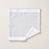 Plumes élégantes sur gris et blanc argenté (Gant de toilette)