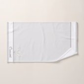 Plumes élégantes sur gris et blanc argenté (Serviette à main)