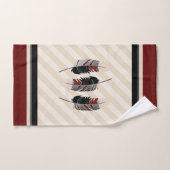 Plumes en crème, marron et noir (Serviette à main)