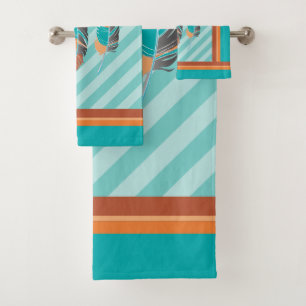 Plumes en Turquoises stries et couleurs du désert
