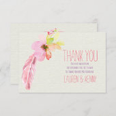 Plumes et cartes de Merci de fleurs (Devant / Derrière)