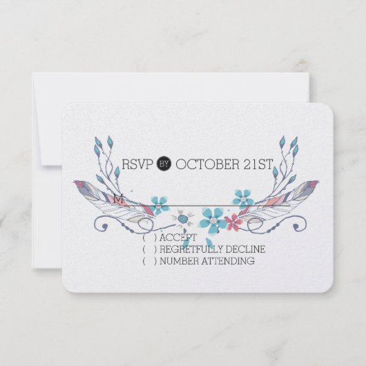 Plumes et fleurs RSVP (Devant)