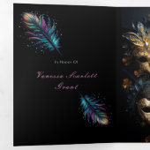 Plumes et mascarade sucré 16 Invitation de fête (Intérieur en premier)