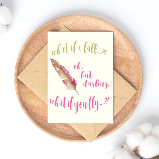 Plumes - Et si je tombe ? - Carte postale inspiran