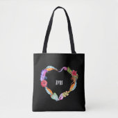 Plumes et succulents Sac fourre-tout de monogramme (Devant)