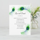 Plumes faire-part de mariage-Peacock (Debout devant)