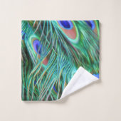 PLUMES FANTAISISTES DE PAON (Gant de toilette)