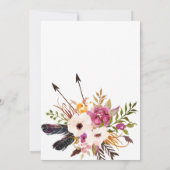 Plumes florales Invitation à la douche nuptiale fl (Dos)