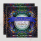 Plumes fractales exotiques Invitations de réceptio (Devant / Derrière)