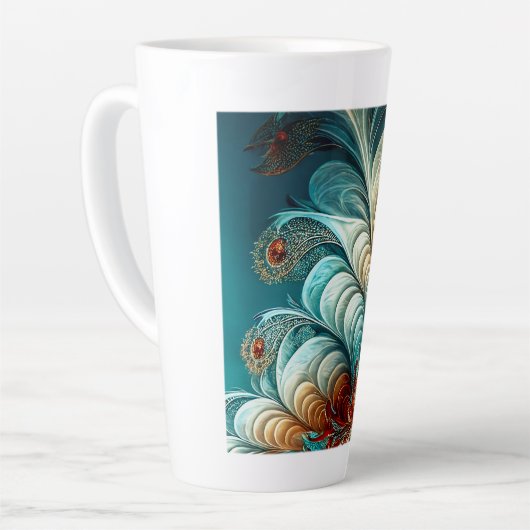 Plumes fractales Latte Mug (Angle gauche)