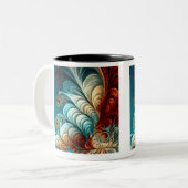 Plumes fractales Mug à deux tons, 11 oz (Devant gauche)