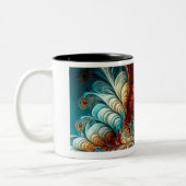 Plumes fractales Mug à deux tons, 11 oz (Gauche)