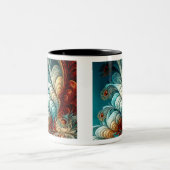 Plumes fractales Mug à deux tons, 11 oz (Centre)