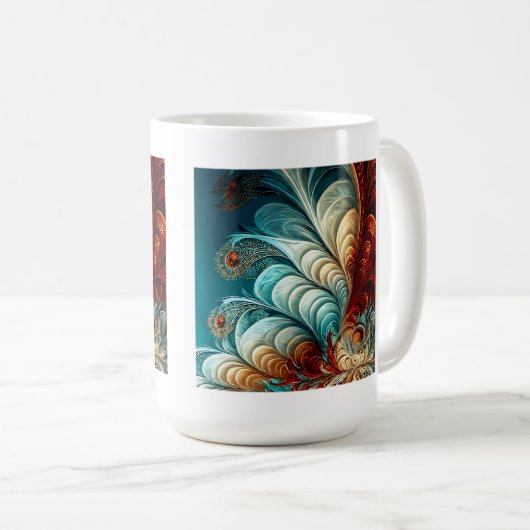 Plumes fractales Mug classique, 15 oz (Devant droit)