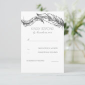 Plumes grises Mariage blanc élégant RSVP (Debout devant)