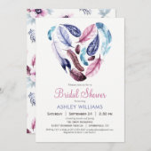 Plumes Invitation à la douche nuptiale (Devant / Derrière)