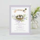 Plumes leur invitation au Baby shower de nid (Debout devant)