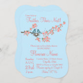 Plumes leur nid Invitation de douche aux oiseaux (Devant / Derrière)