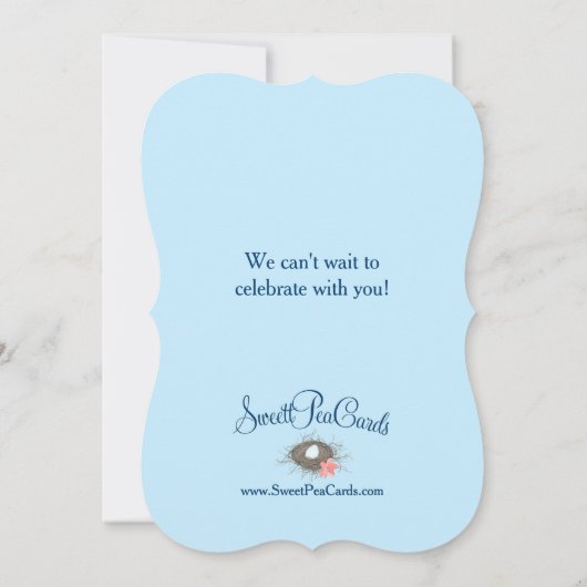 Plumes leur nid Petits oiseaux Douche Invitation (Dos)