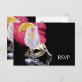 Plumes Masquerade Party RSVP (Devant / Derrière)