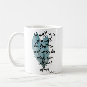 Plumes Mug Psaume 91:4 Sous Ses Ailes