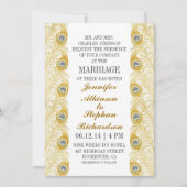 plumes paon classique invitations blanches de mari (Devant)