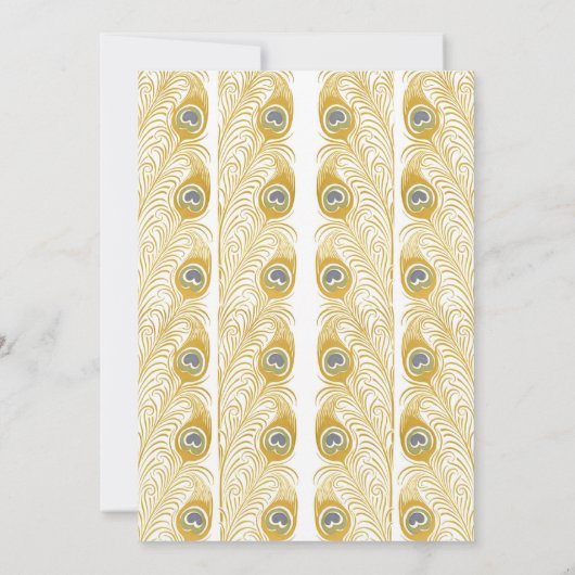 plumes paon classique invitations blanches de mari (Dos)