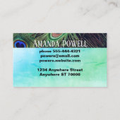 plumes paon modèle carte de visite (Dos)