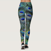 Plumes Peacock Or Personnalisées Leggings (Dos)