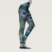 Plumes Peacock Or Personnalisées Leggings (Droite)