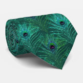 Plumes Peacock Turquoise Cravate bleu cravate (Roulé)