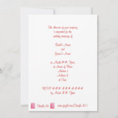 Plumes roses rouges, nos invitations de mariage (Dos)