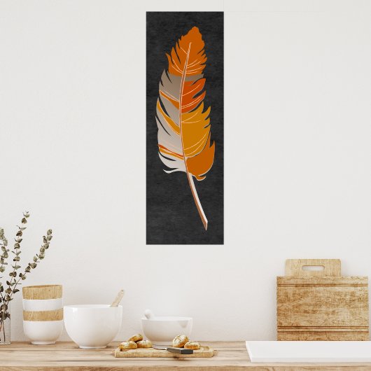 Plumes simples - Orange rustique sur tableau de bo (Cuisine)