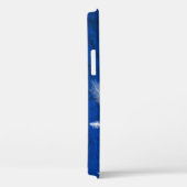 Plumes sur Coque en cuir bleu-coque iphone maté (Verso / Droite)