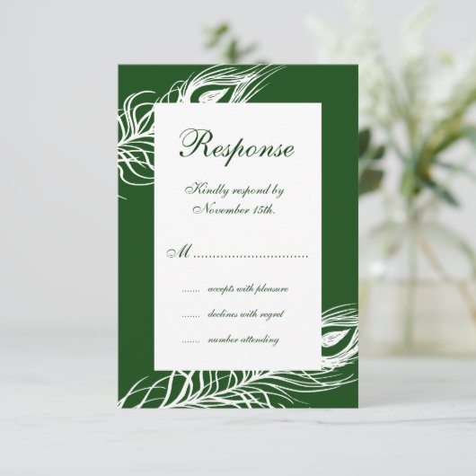 Plumes sur Emerald Green RSVP (Debout devant)