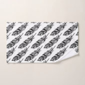 Plumes tribales modernes de Bohème Noir (Serviette à main)