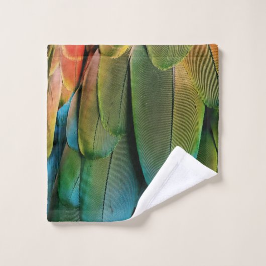 Plumes vertes et bleues (Gant de toilette)