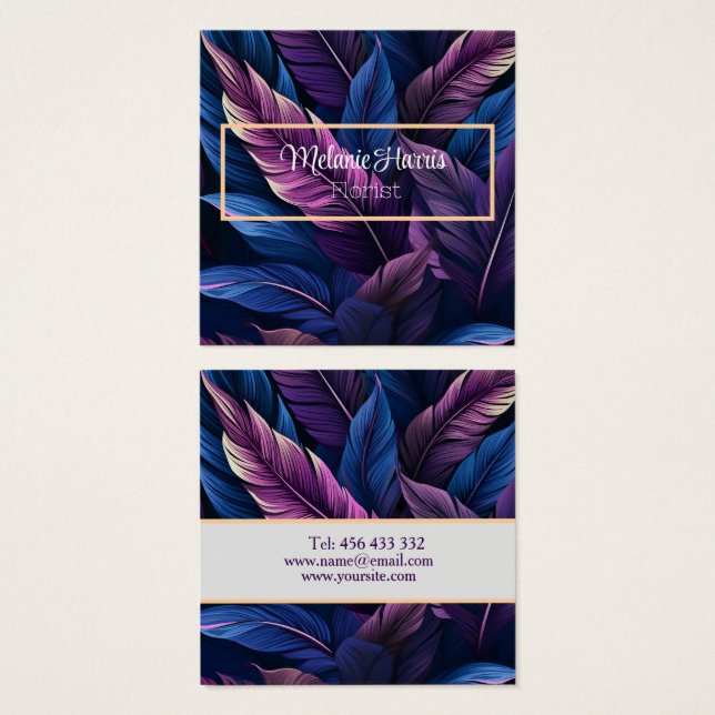 plumes violettes feuilles botanique (Devant & derrière)